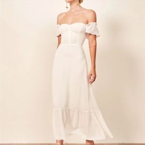 Reformation Butterfly Dress off the shoulder